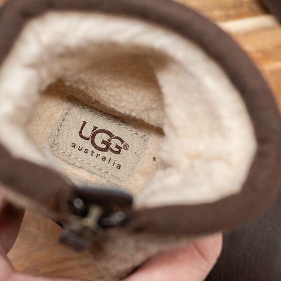 UGG Bayson Snow Boot Kids Size 1 Brown Tan Waterproof Insulated Suede - Picture 7 of 8